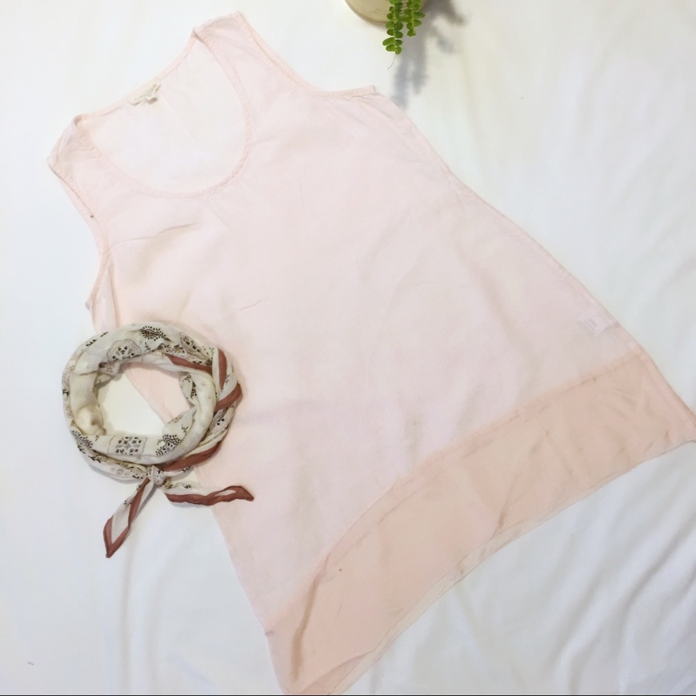 Eileen Fisher Like New Linen Asymmetrical Top Xs